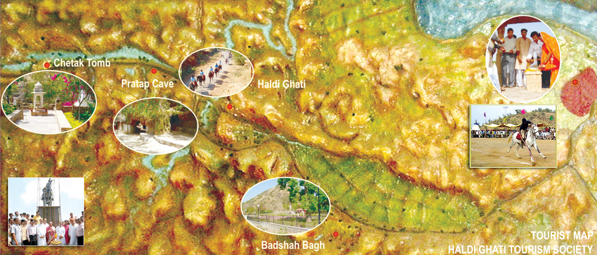 हल्दीघाटी युद्ध 1576 का चित्रण, महाराणा प्रताप और मुगल सेना